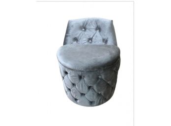 Round Tufted Velvet Storage Chair