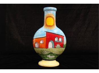 Hand-Painted Vase Made In Italy Signed By Nino Parrucca