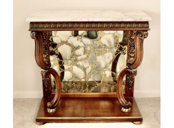 Antique English Late Regency Mahogany Pier/Console Marble Top Table