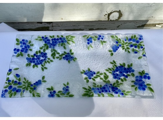 Hand Painted Glass Serving Tray