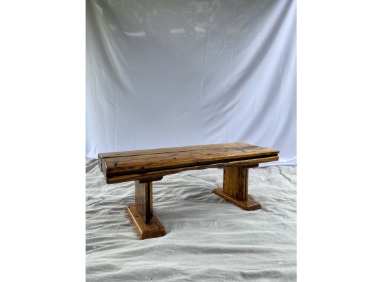 Vintage Handmade Oak Cribbage Table