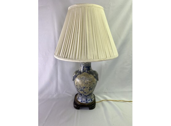 Chinese Lamp With Pleated Shade