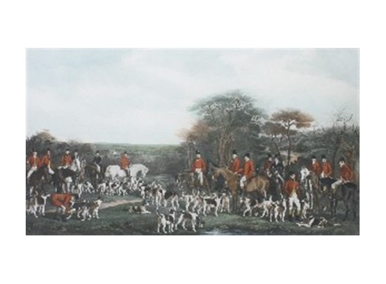 Framed And Matted Frederick Bromley Engraved Equestrian Hunt Scene
