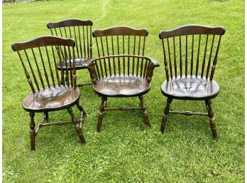 Set Of 4 Maple Hawley Windsor Chairs From Vermont