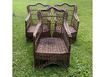 Wicker Chairs - Set Of 3