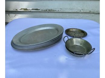 Pewter Sizzle Plates And Braising Pans