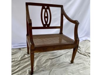 Antique Cane Seat Directoire Armchair
