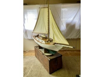 Huge Wooden Model Sailboat