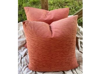 Large Coral Silk Pillows