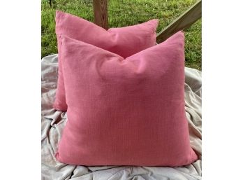 Large Pink Linen Pillows