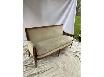 19th Century Empire French Style Settee With Flokati Upholstery