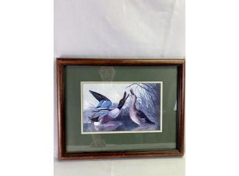 Framed And Matted Fine Art Print Of Two Mallards