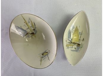 Alka Kunst Bavaria Porcelain Sailboat Bowls