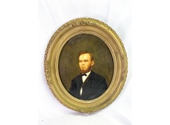 19th Century Oil On Canvas Portrait Of A Gentleman
