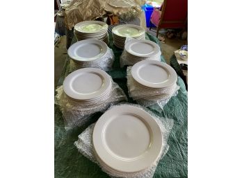 Huge Lot Of White Homer Laughlin Dinner Plates