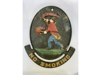Vintage Virginia Metalcrafters Cast Iron Painted 'No Smoking' Sign