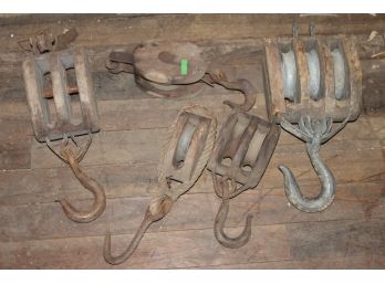 Lot Of 5 Pulley Block And Tackles