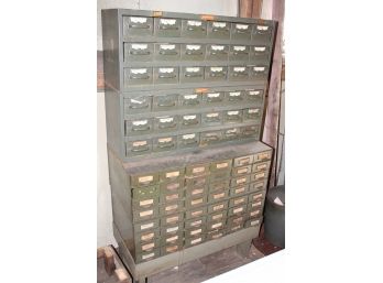 Old EQUIPTO Industrial Factory Tool Drawer Cabinets On Stand