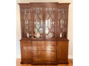 The Henkel-Harris Co. Solid Mahogany Breakfront China Cabinet  (LOC: FFD 2)