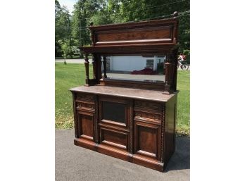 Stunning Large Antique Marble Top Server / Sideboard 1870-1890 - All Original - INCREDIBLE Piece - GORGEOUS !