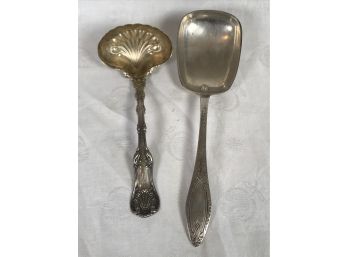 Two Beautiful Antique Sterling Silver Serving Spoons - Towle & Imperial Queen By Whiting 4.71 Troy Ounces