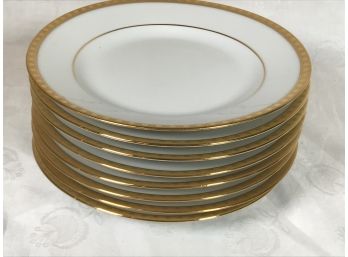 Set 8 Lovely TIFFANY & Co. Gold Band 6-1/4' Bread Plates - Limoges France - Paid $89.99 Each ($719.92) Set
