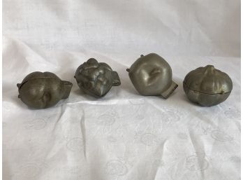 Very Rare Set Of Four (4) Antique Victorian Ice Cream Molds - VERY Hard To Find - Including Cherub & Fruits
