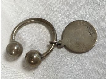 Vintage TIFFANY & Co. Sterling Silver Screwball Keyring - Engraved S.S. - Nice Vintage Piece With Box