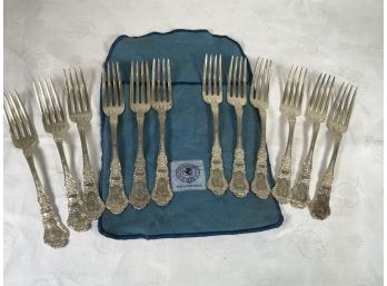 Gorham Baronial Old Sterling Silver Flatware - Luncheon Forks - 20.24 Troy Ounces - Very Nice Forks