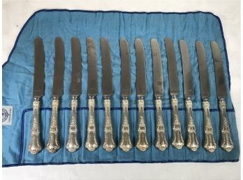 Gorham Baronial Old Sterling Silver Flatware - 12 Dinner Knives - 6.0 Troy Ounces - Very Nice Pieces