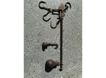 Beautiful Large Antique English / Imperial Wrought Iron Scale With Weights - Beautiful Scale