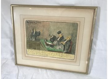 Interesting Antique Print D'APRES HONORE DAUMIER (1808 - 1979) Signed & Numbered Artwork 38/500