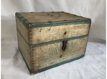 Great Old CARTERS INK Box Made Into Ballot Box - Nice Old Blue & White Paint - Home Made Piece - NICE BOX !