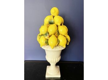 22-inch Ceramic Lemon Display With Crackle Base