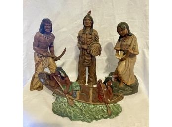 Interesting Group Of Native American Ceramic Statues