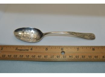Sterling Silver Tea Spoon - Ft Dearborn 1830  KW&S Sterling  Inscribed 'Mildred 1901' Weight 23.2 Grams