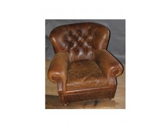 Tufted Leather Chair With Nailhead By Restoration Hardware The Churchill 40'x42'x38' Clean No Pets