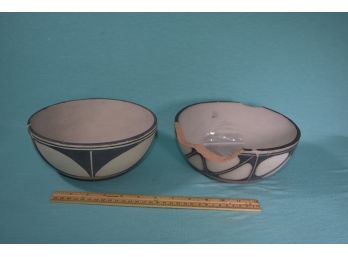 Two Southwest Bowls By Arthur & Hilda Coriz 8.5'