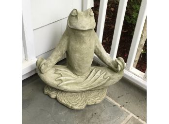Cute Vintage Style Namaste Garden Frog - By CAMPANIA - Solid Concrete - Pennsburgh , PA - GREAT PIECE !