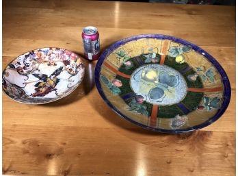 Two Beautiful Pieces - One Bowl / One Large Charger Which Is Signed S. WARD 212 OF 500 - BOTH VERY NICE !