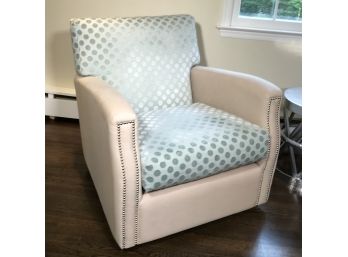Fabulous Decorator Swivel / Rocking Chair - Silver Nail Head Trim  / Designer Fabric - Paid $1,750 - 1 Of 2