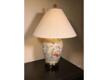 Very Pretty Japanese Themed Decorator Table Lamp By WILDWOOD LAMPS - VERY Pricey Lamps !