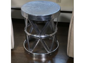 Fantastic Decorative Hammered Aluminium Drum Table / Stand - GREAT PIECE !