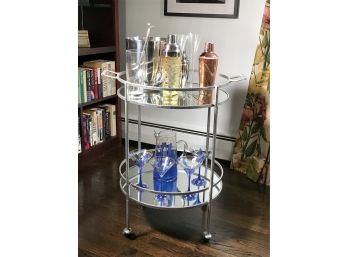 Fabulous Rolling Cocktail Trolley / Cart - Filled With Cocktail / Bar Accessories  Barware - FANTASTIC !