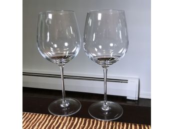Fabulous Pair Of TIFFANY & Co Balloon Wine Glasses / Stemware - Both Perfect Condition - SUPER NICE !
