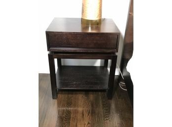 Fantastic Dark Java Finish MCM / Modern Style End Table - With Drawer -see Compatible Table - See Previous Lot