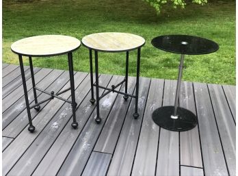 Lot Of Three Side / Occasional Tables - For Indoor / Outdoor Use - Three For One ! - NICE TABLES !