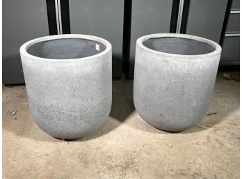 Pair Of Large Planters / Pots From WEST ELM - Great Looking Pair - West Elm Quality - NICE PAIR !