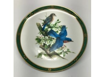 Limited Edition Danbury Mint Plate. Bluebirds From The Songbirds Of Roger Tory Peterson Collection (No. C2227)