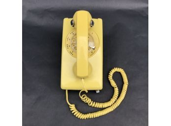 Vintage 1969 Yellow Western Electric Bell System Rotary Wall Telephone Model 554